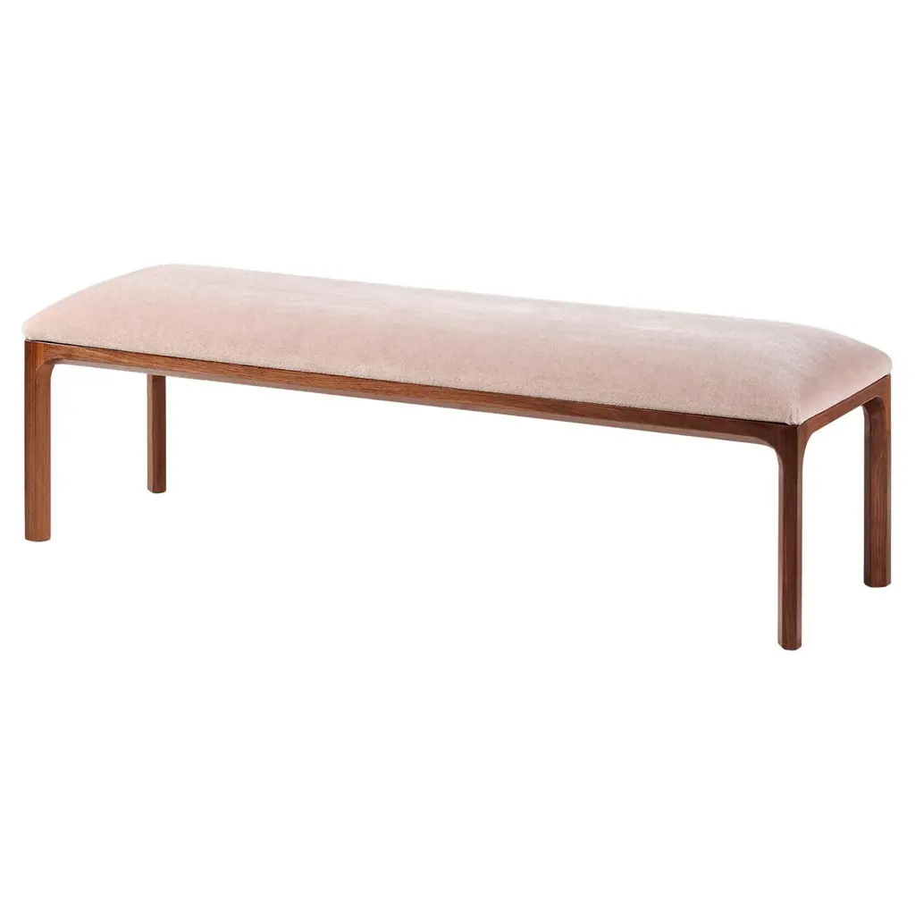 Kai Kristiansen Walnut And Mohair Mohair Velvet Bench