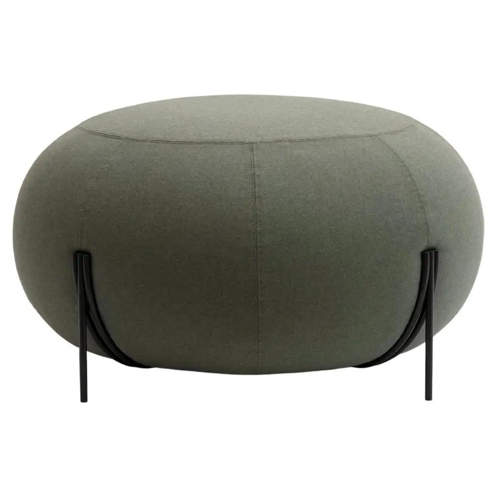 Geo Large Pouf In Ecopelli Grey Upholstery & Grey Legs By Paolo Grasselli