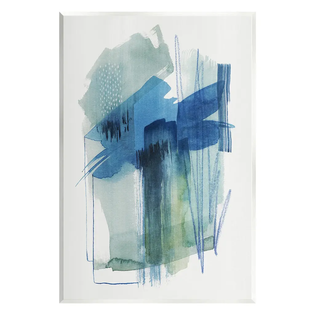 Stupell Blue Scribbles Painting Wall Plaque Art Design By Grace Popp - 10 X 15