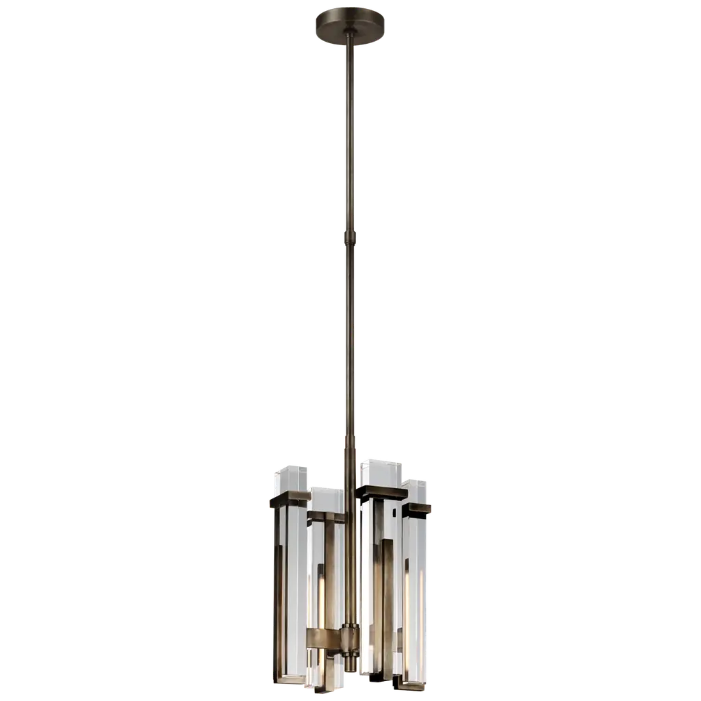Ian K. Fowler For Visual Comfort Signature Malik Small Chandelier In Bronze With Crystal