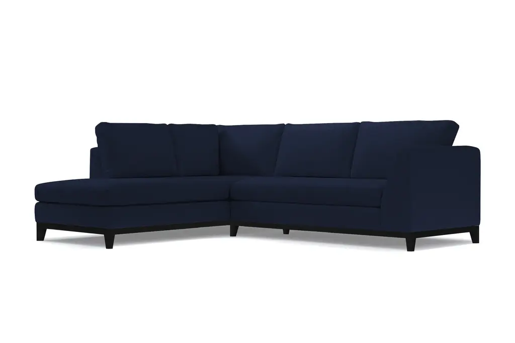 Mulholland Drive 2Pc Velvet Sleeper Sectional :: Leg Finish: Espresso / Configuration: Laf - Chaise On The Left / Sleeper Option: Deluxe Innerspring Mattress