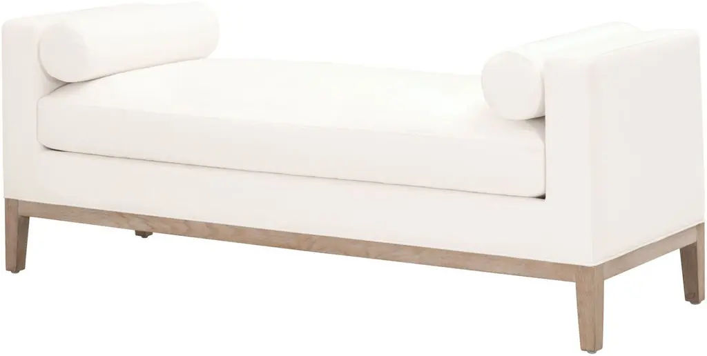 Ryan Plinth-base Upholstered Bench, Pearl Performance