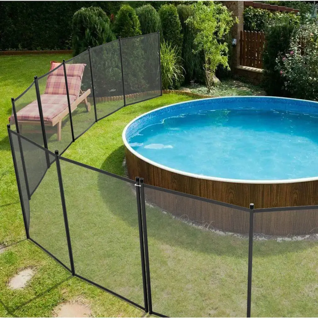 12 Ft. Swimming Pool Fence Garden Fence Black - 12 X 4 Ft