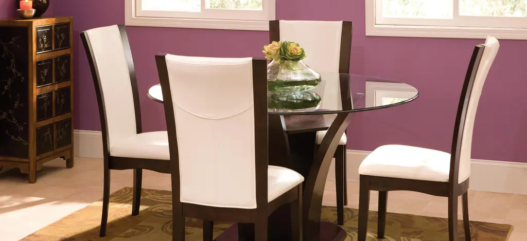 Venice 5-Pc 54" Glass Dining Set