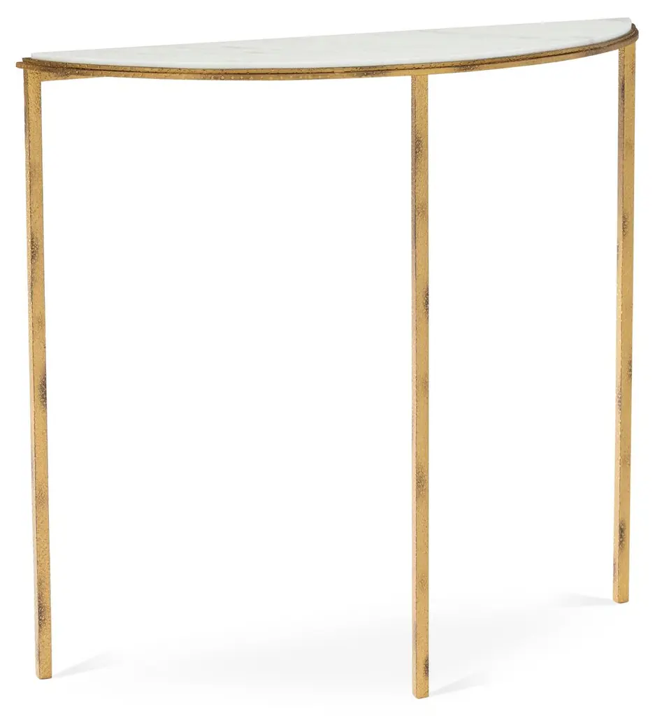 Hammered Console, Gold/white Marble
