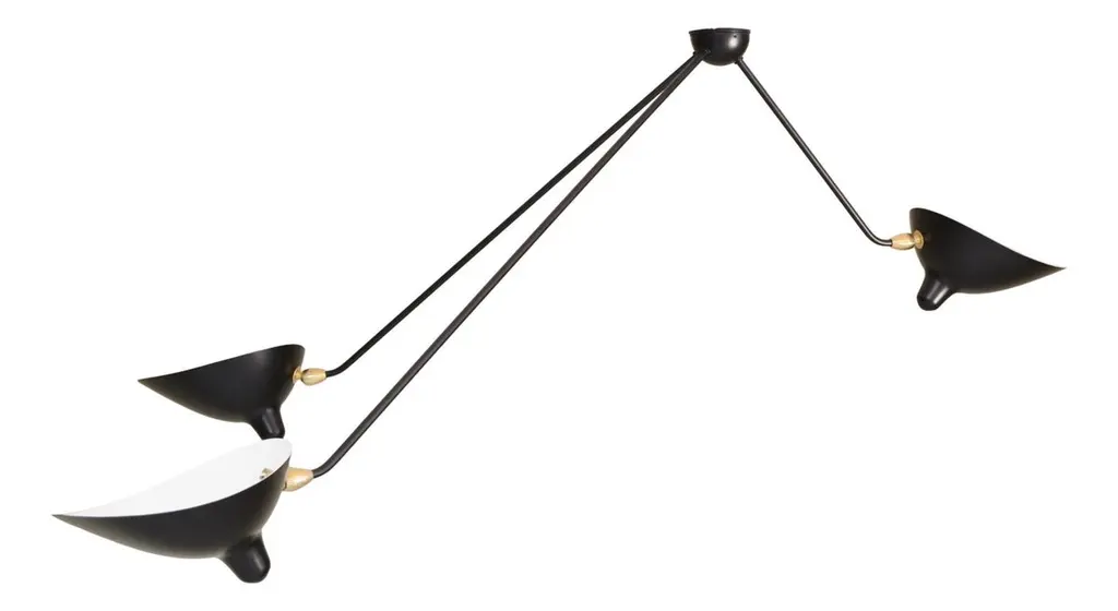 Serge Mouille - Spider Ceiling Lamp With 3 Arms In Black