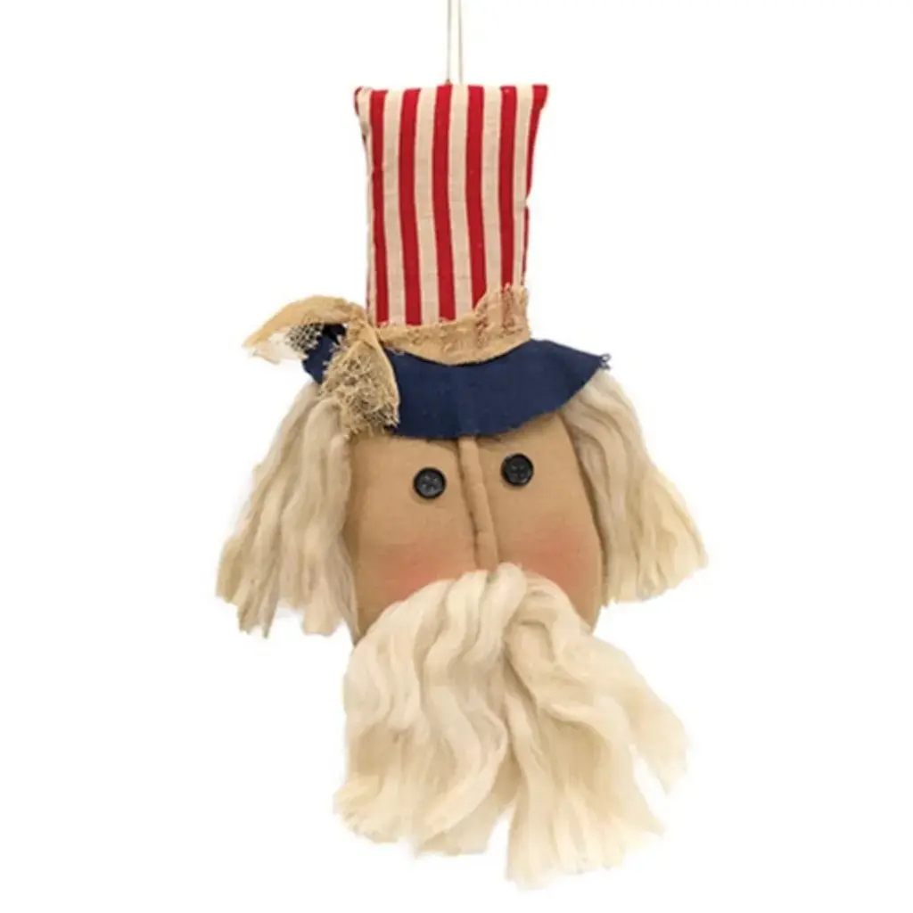 Uncle Sam Head - 4" X 2.5" X 8" - Brown-Red-Blue
