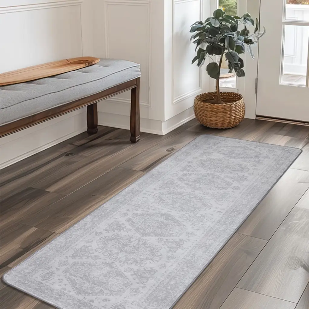 Abynow Area Rug For Kitchen And Hallway,2x6ft, Gray
