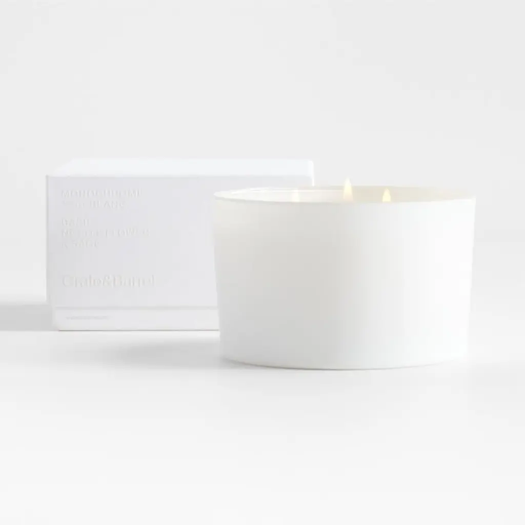 Monochrome No. 01 Blanc 3-Wick Scented Candle - Basil, Nettle Flower And Sage