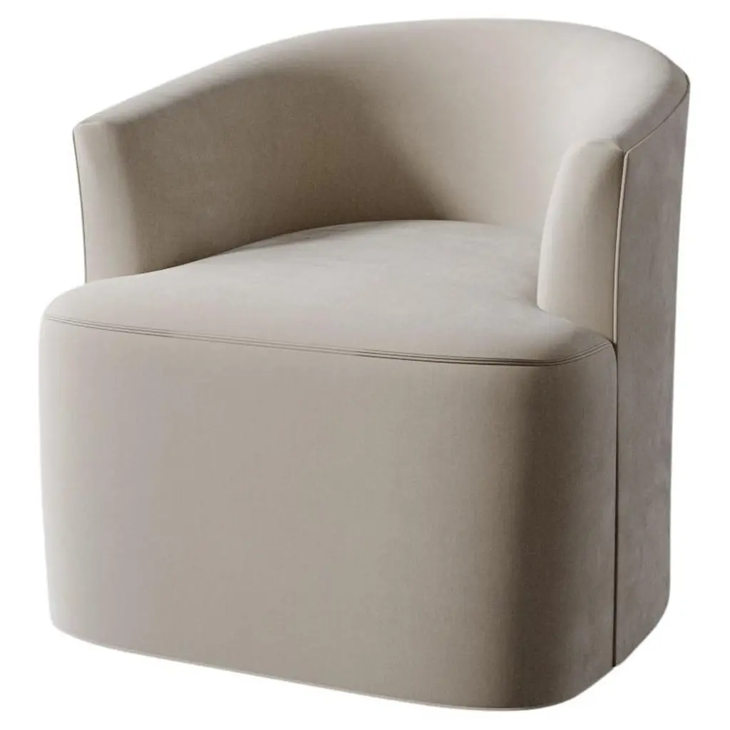 Garnier Swivel Chair In Plush Velvet By Christiane Lemieux