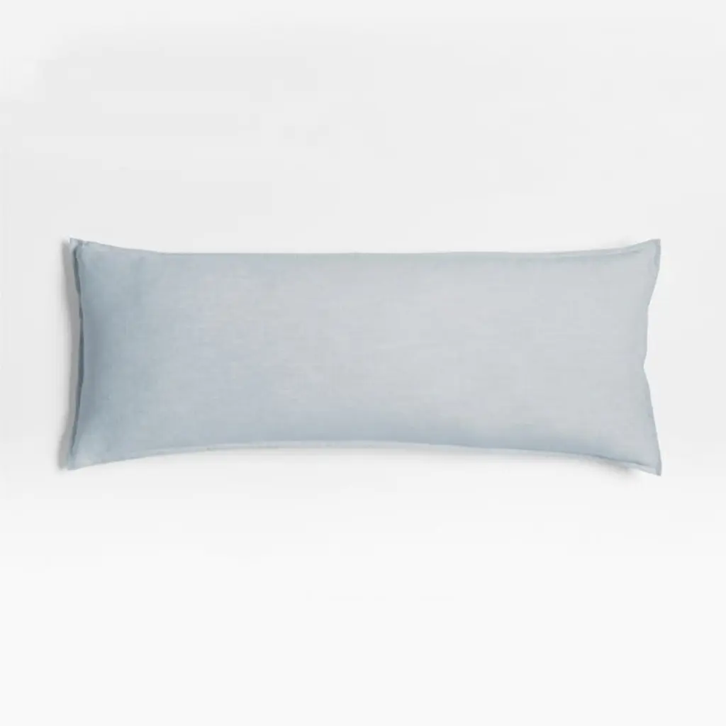 Mist Blue Belgian Flax Linen 54x20 Body Pillow Cover