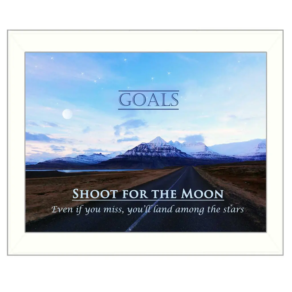 Goals 4 White Framed Print Wall Art - White
