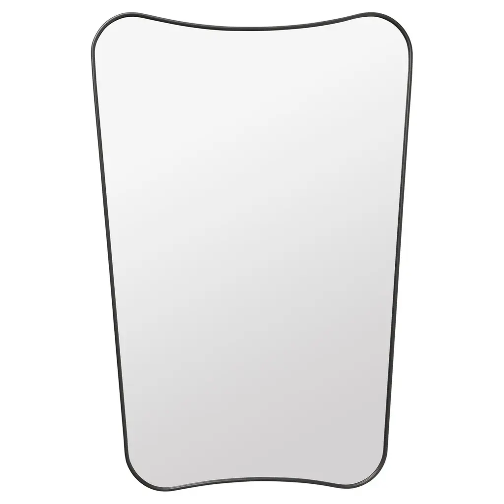 Gio Ponti F.a. 33 Wall Mirror Black Brass 54 X 80 Cm For Gubi