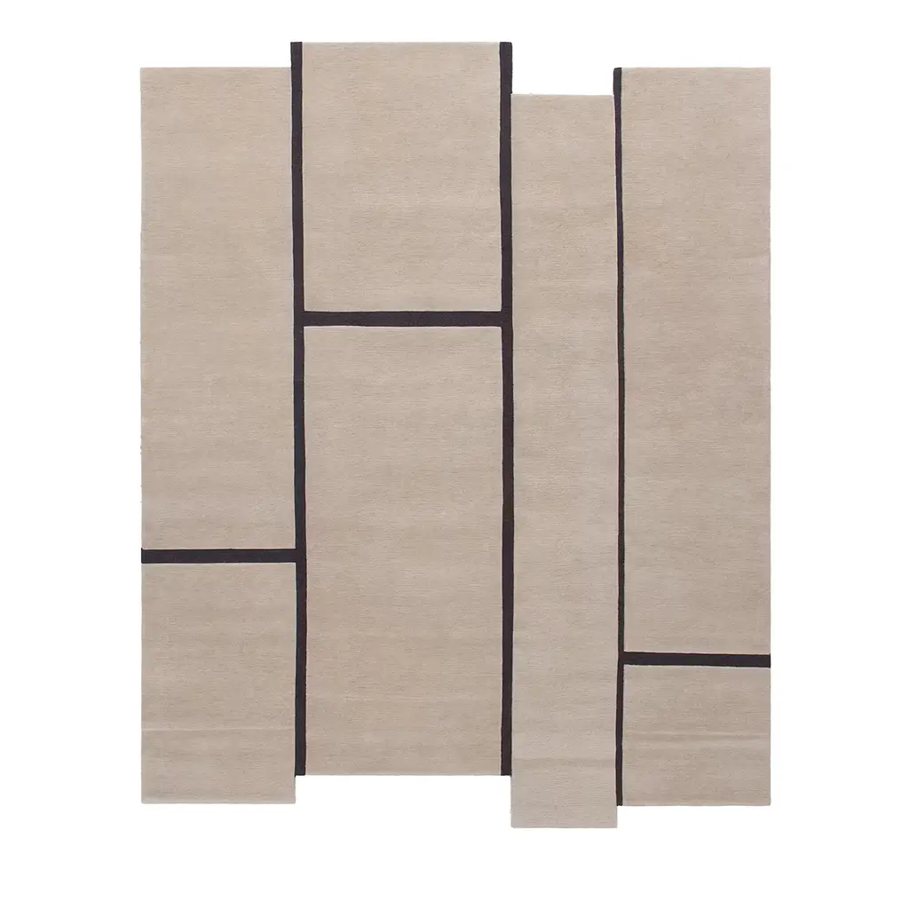 Campiture Beige And Black Carpet By Elisa Ossino