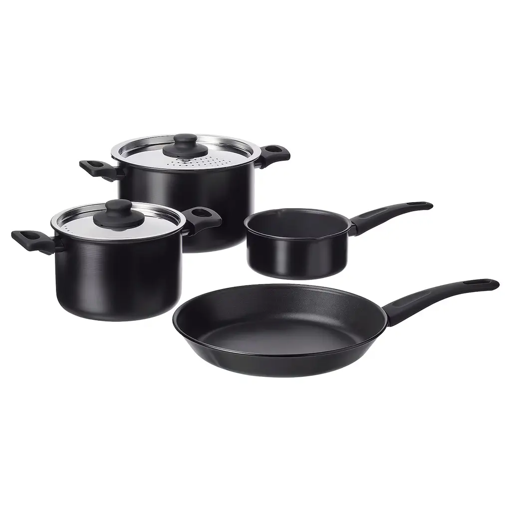 Hemlagad 6-Piece Cookware Set - Black