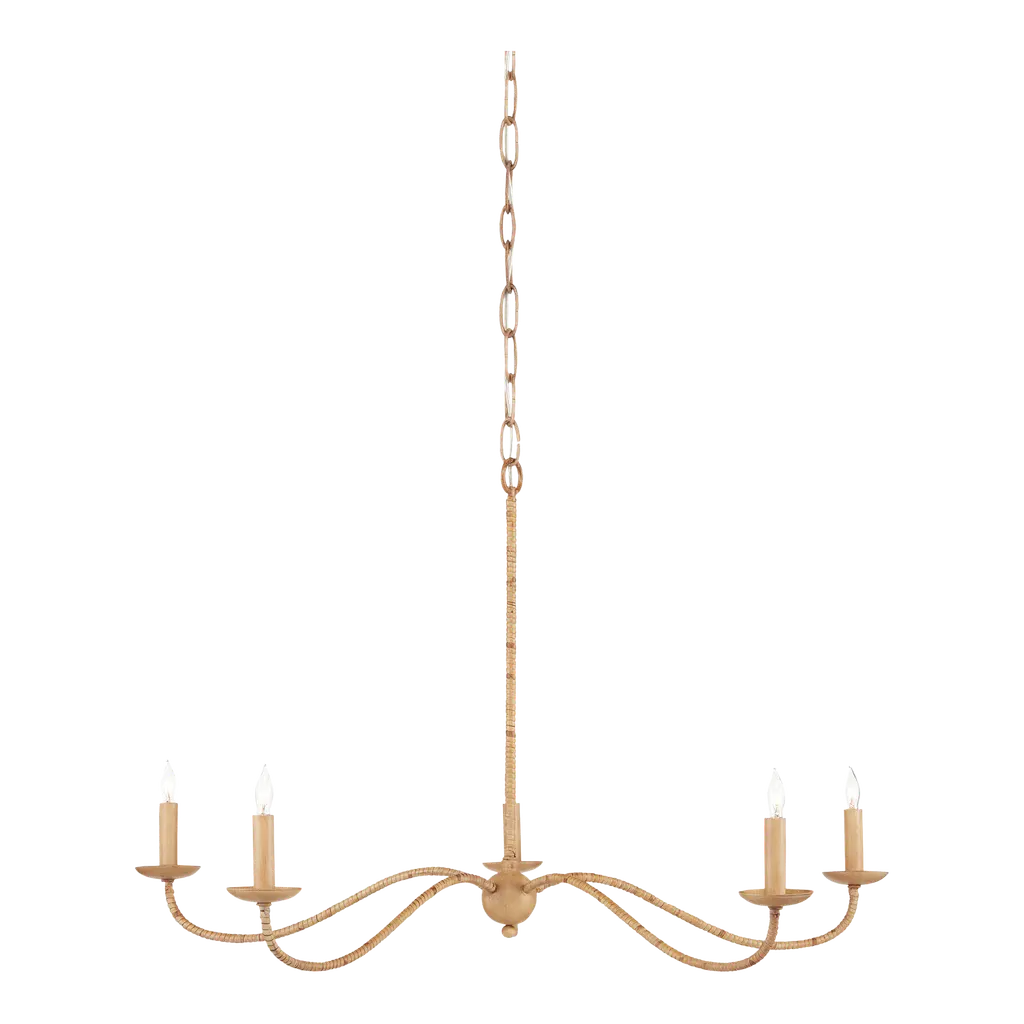 Currey & Company Saxon Small Tan Chandelier