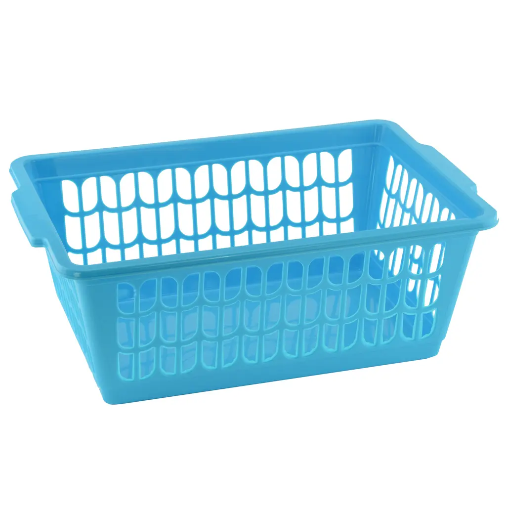 Small Plastic Storage Basket For Organizing Kitchen Pantry, Countertop - Blue