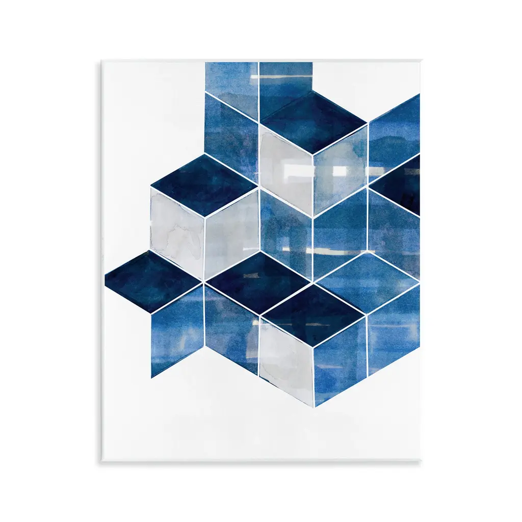 Stupell Stacked Geometric Cubes Wall Plaque Art Design By Steller Design Studio - 11 X 14