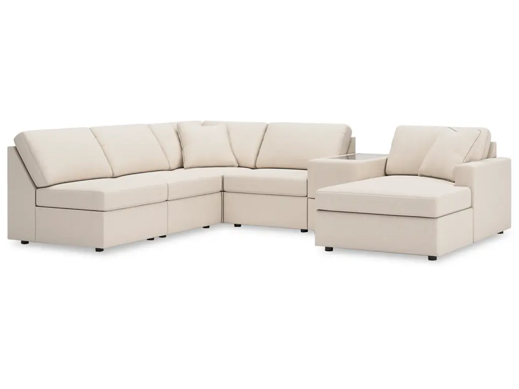 Modmax 6-Piece Modular Next-Gen Nuvellatm Performance Fabric Sectional With Chaise And Storage Console