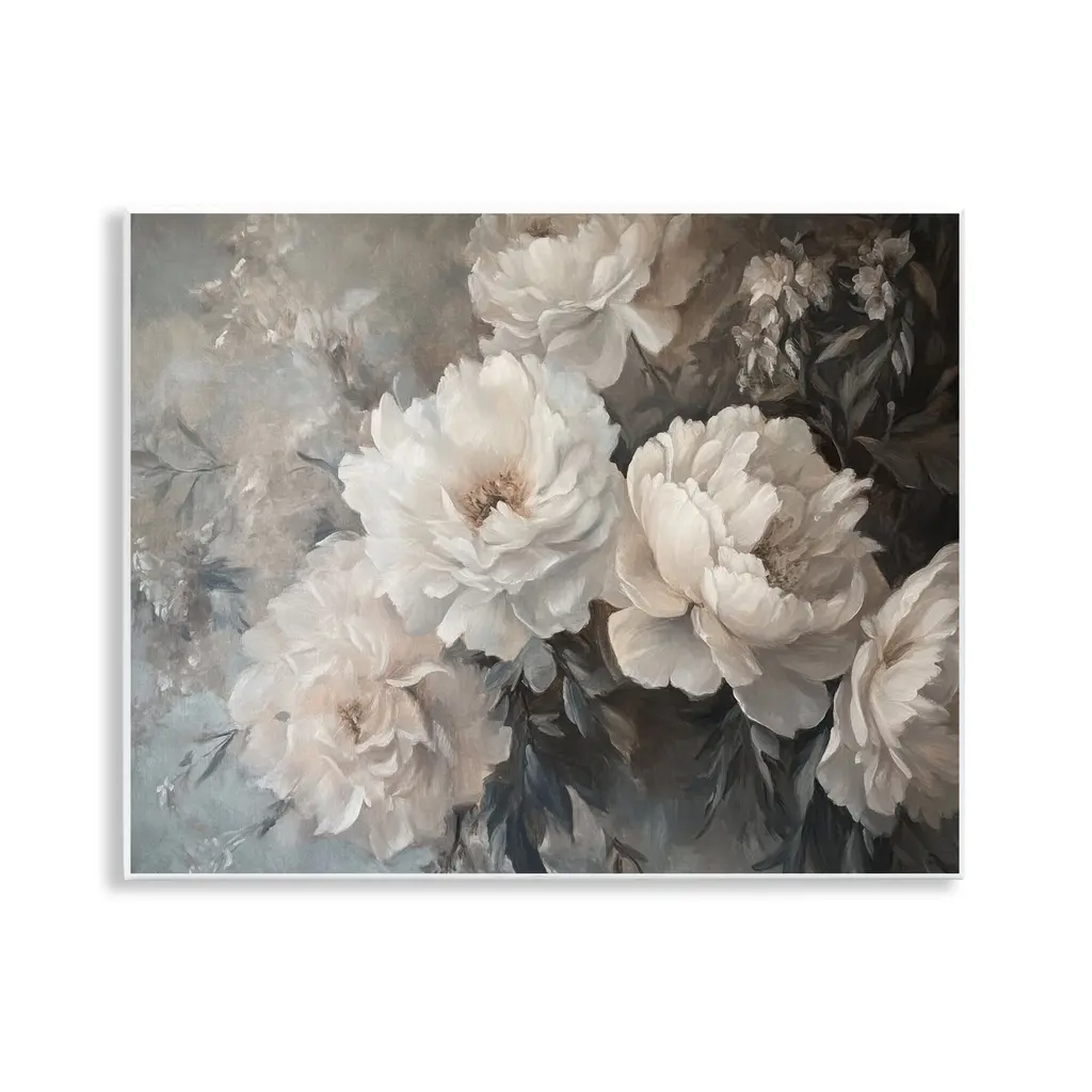 Stupell White Florals Vintage Wall Plaque Art Design By Petal Prints Design - 14 X 11