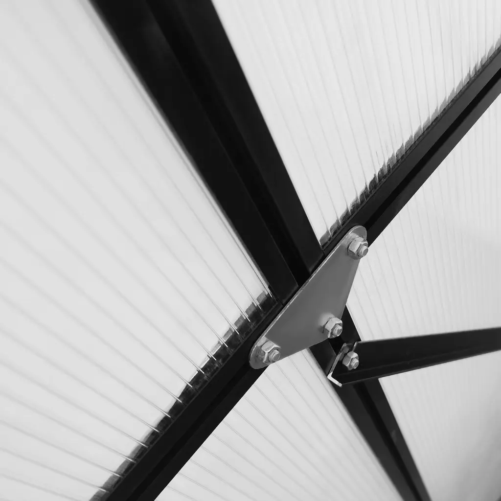 Outsunny 20' X 8' Aluminum Greenhouse Polycarbonate Walk-In Garden Greenhouse Kit With Adjustable Roof Vent - Aluminum