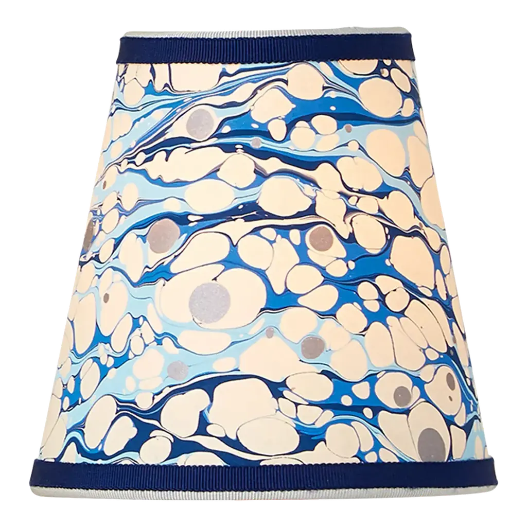 Currey & Company Marble Blue Lace Paper Tapered Chandelier Shade