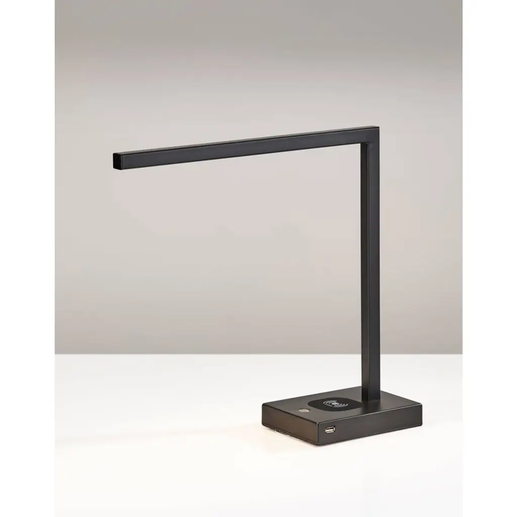 16" Aidan Adessocharge Desk Lamp: Touch Sensor, Qi Wireless Charging, Usb Port - Adesso