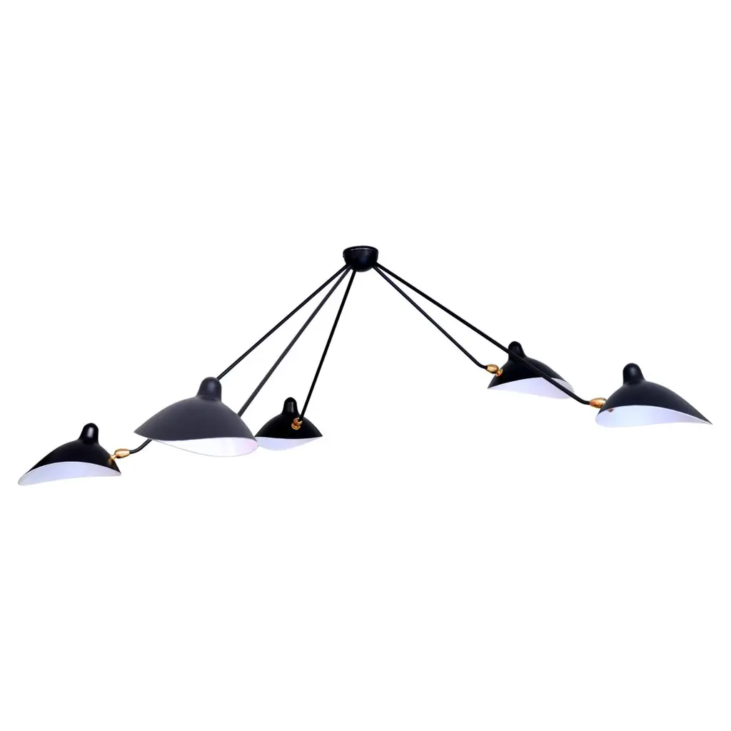 Serge Mouille - Spider Ceiling Lamp With 5 Arms